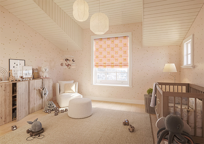 Little Bear, Peach Sorbet - Roman Blind - Image 6